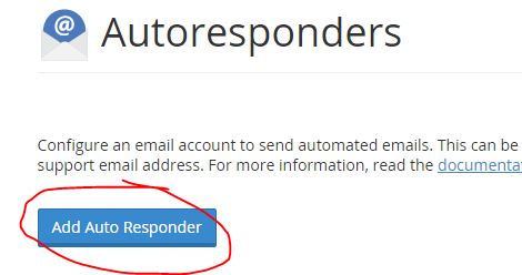 How to schedule an email autoresponder with cPanel
